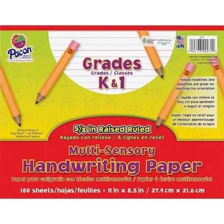 Pacon Tablet, Hndwrt, Sensory, 100Sh Pk PAC2471